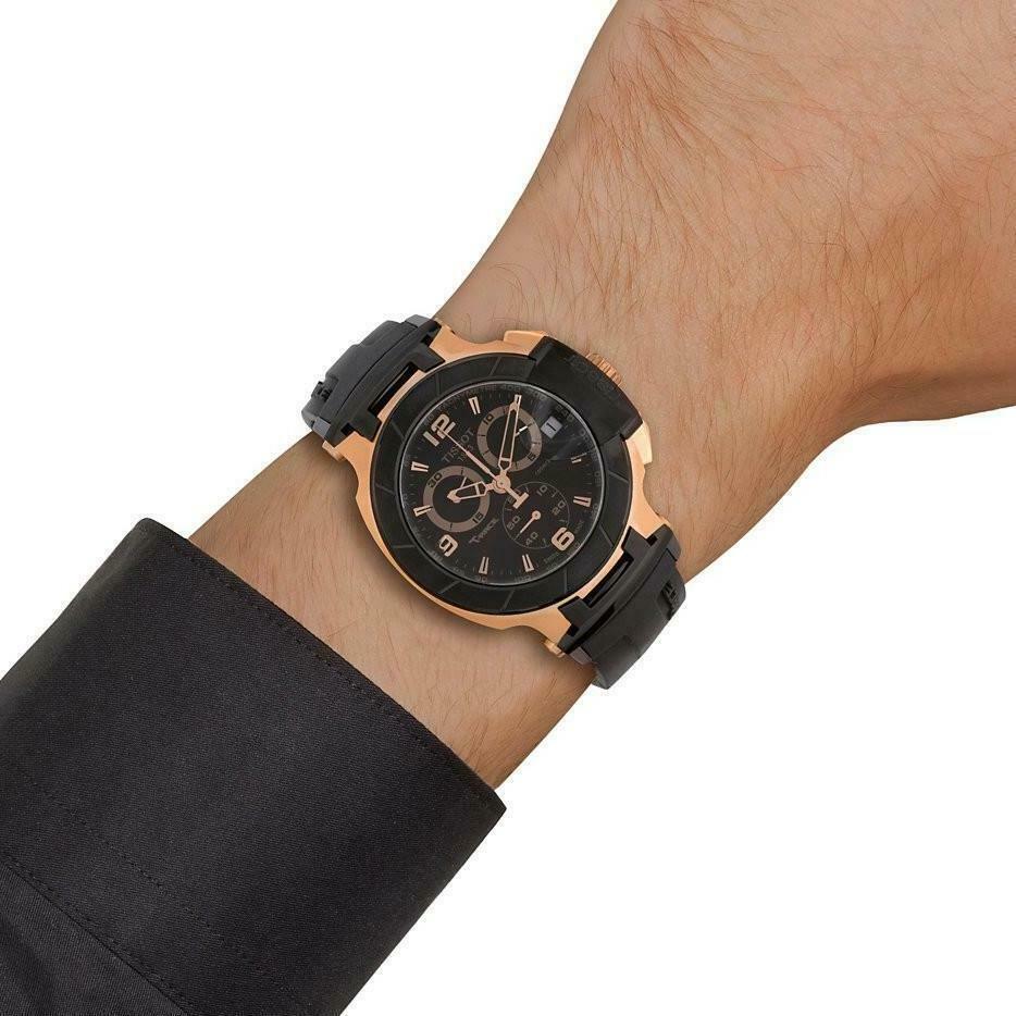 Tissot T-Race 男錶 黑金 Chronograph Watch 石英-細節圖3