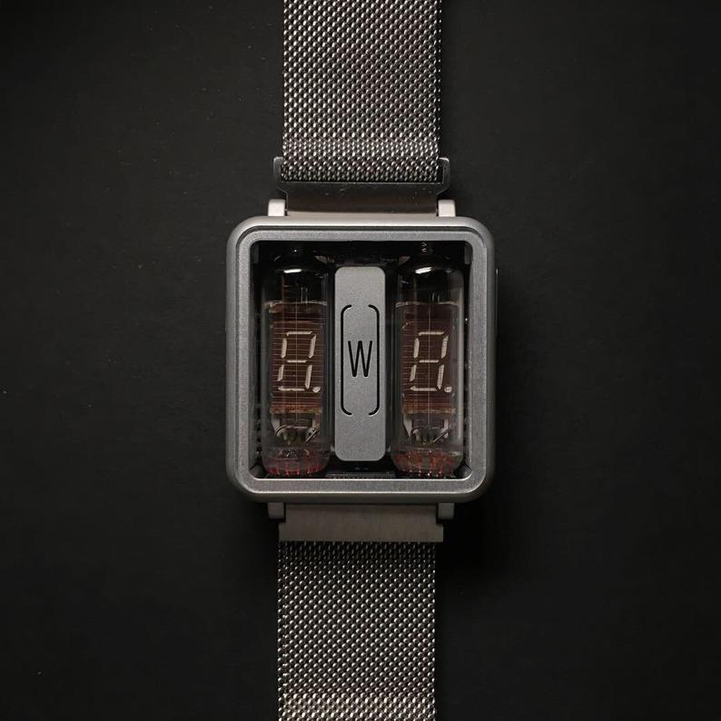 VFD Tubes 螢光管手錶 鋁合金錶殼 藍寶石鏡面 防水(非NIXIE TUBE)-細節圖3