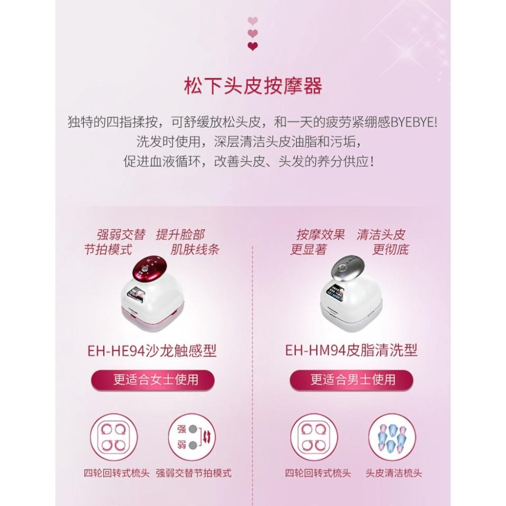 (現貨)Panasonic國際牌 頭皮SPA按摩器 EH-HE94/HM94-細節圖3
