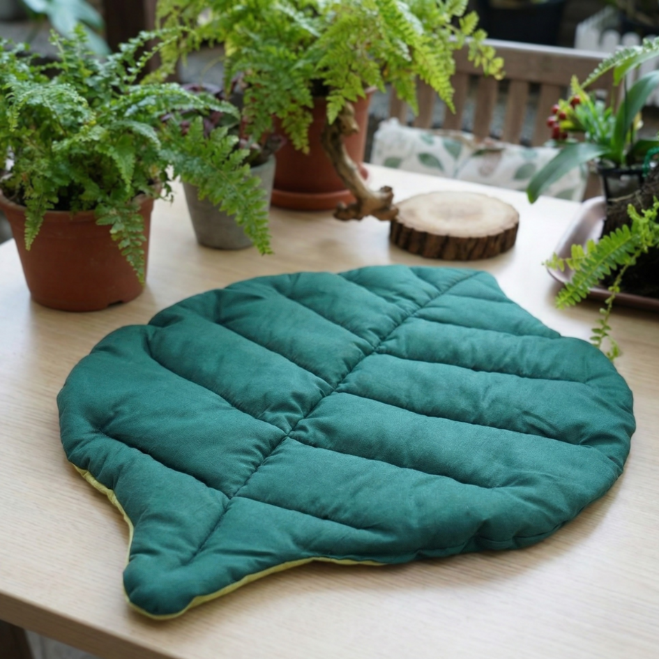 森林系療癒葉子睡墊｜可折疊收納 四季適用 貓床 寵物地墊 睡床-細節圖4