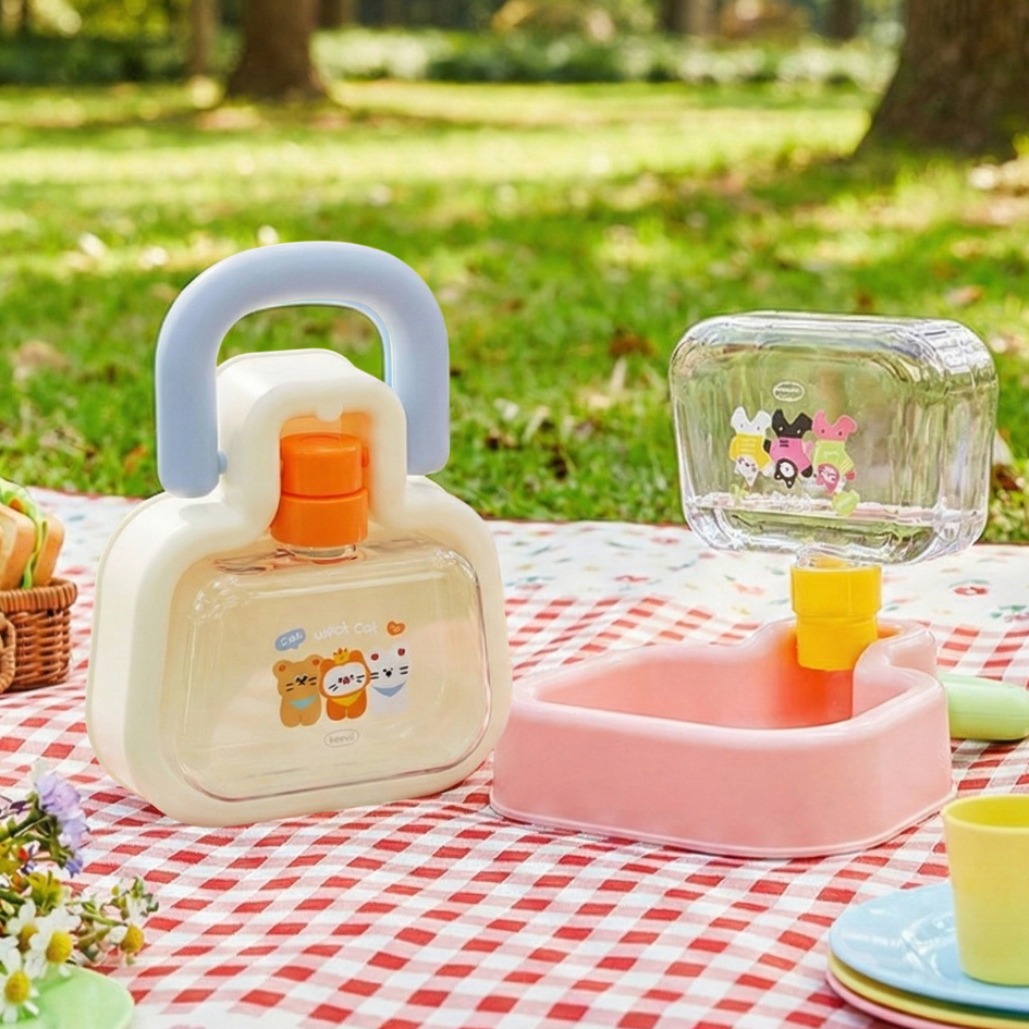 Keevi外出拎拎水壺｜外出碗 遛狗喝水器 隨行杯 大容量 折疊碗 馬卡龍寵物水壺-細節圖2