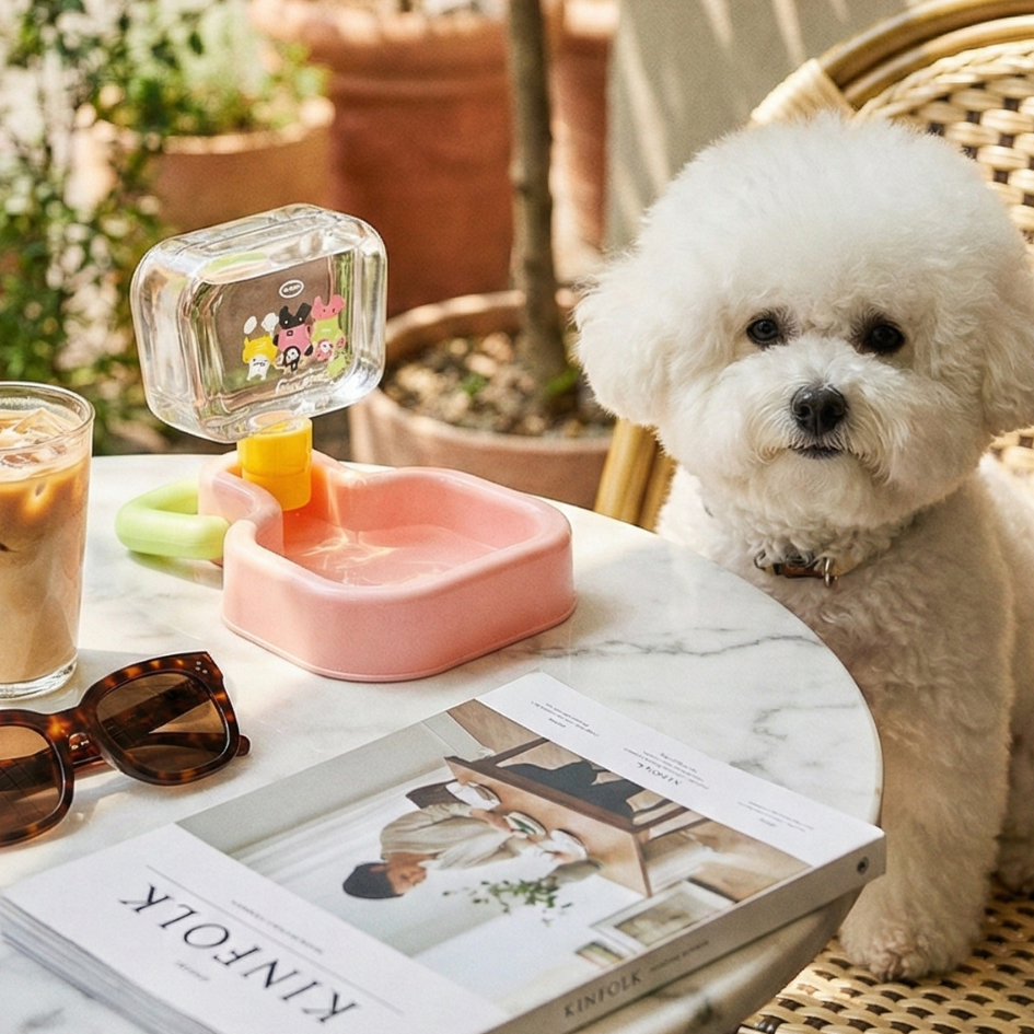 Keevi外出拎拎水壺｜外出碗 遛狗喝水器 隨行杯 大容量 折疊碗 馬卡龍寵物水壺-細節圖5