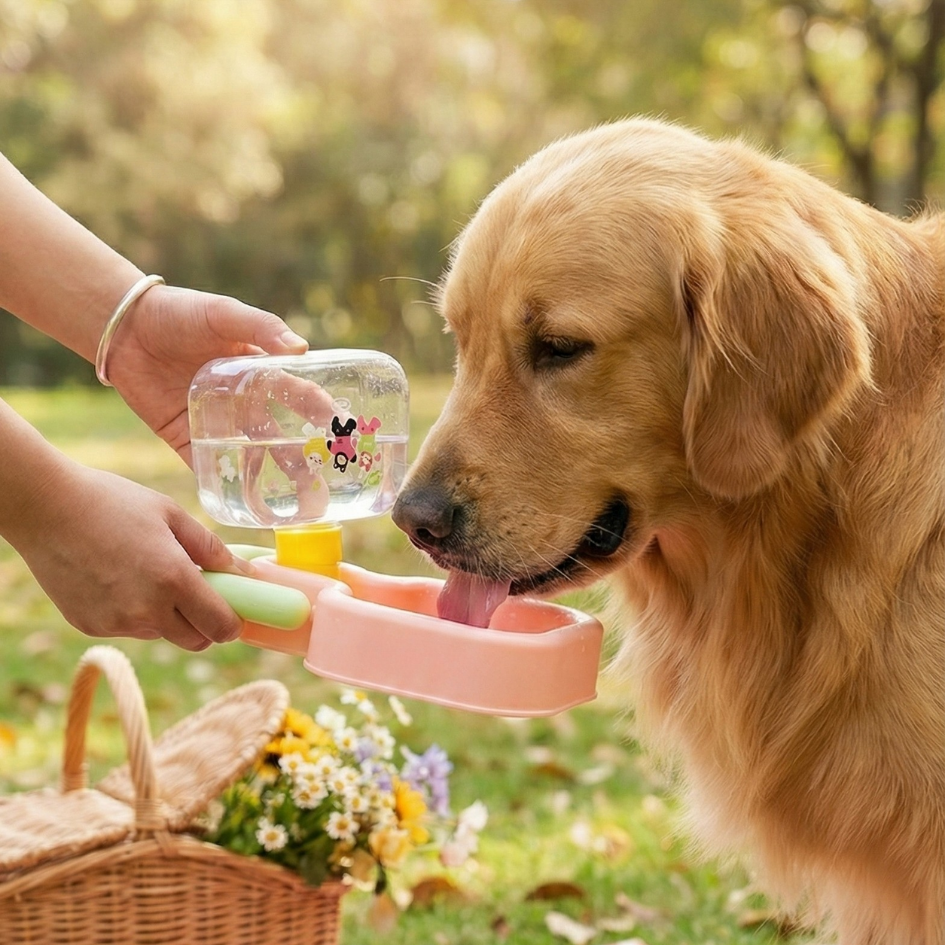 Keevi外出拎拎水壺｜外出碗 遛狗喝水器 隨行杯 大容量 折疊碗 馬卡龍寵物水壺-細節圖6