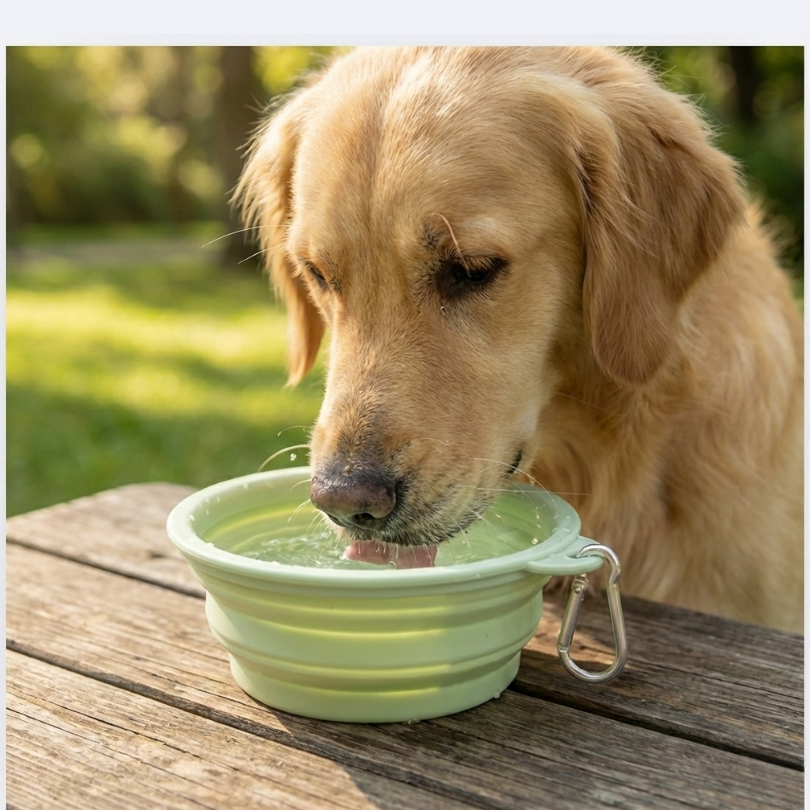 【輕量隨行】寵物矽膠折疊碗｜外出喝水/餵食兩用 登山散步便攜碗 附掛勾 狗狗貓咪適用 抗摺耐用 寵物外出用品-細節圖6