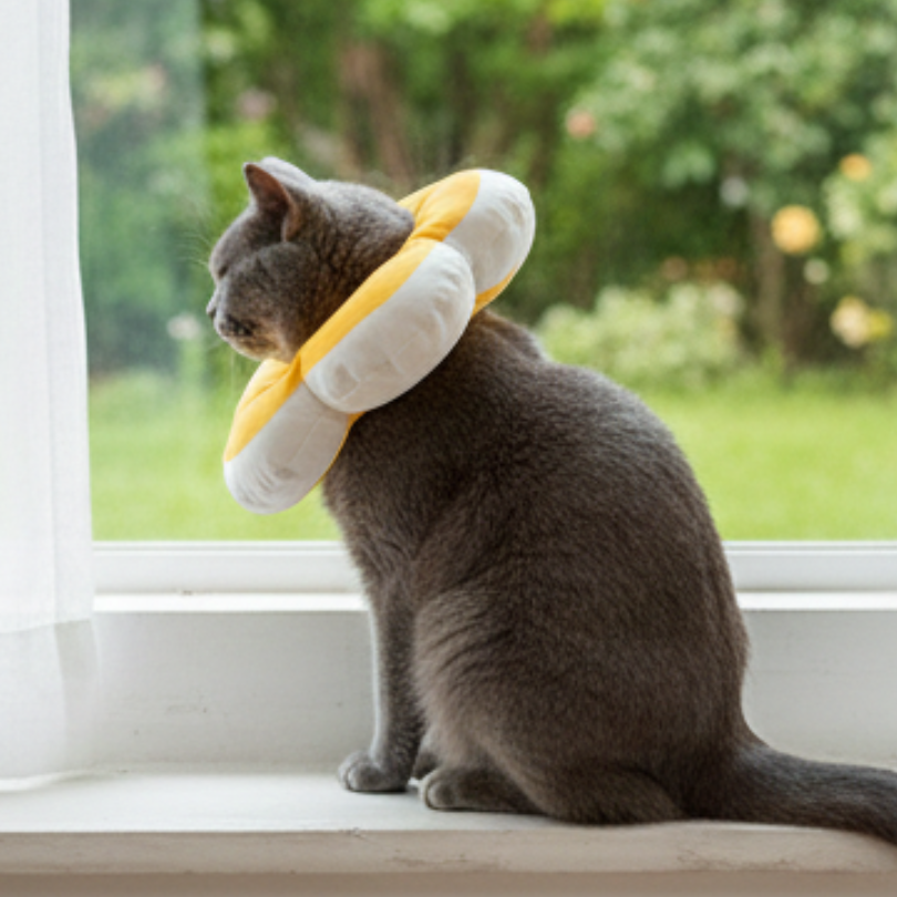 【萌寵復原首選】花朵柔軟防舔頭套｜貓狗通用 術後防舔咬 舒適不壓頸 脖圍可調 柔軟棉質防抓圈 結紮復原必備-細節圖8