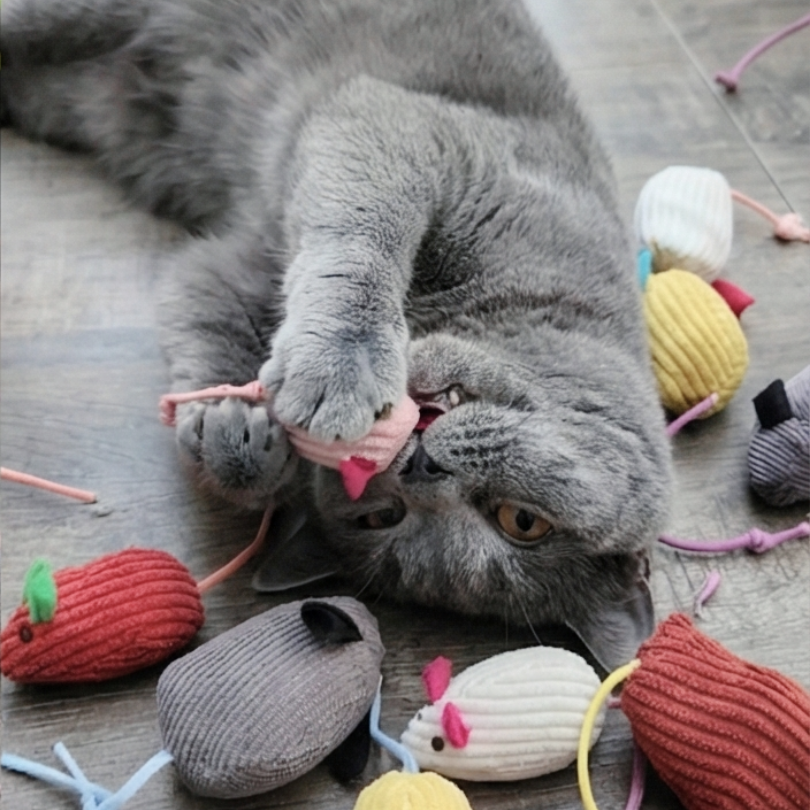 貓薄荷自嗨小老鼠｜仿真小老鼠 磨牙玩具 靜音耐咬 紓壓自嗨 貓咪玩具 (多色隨機)-細節圖3