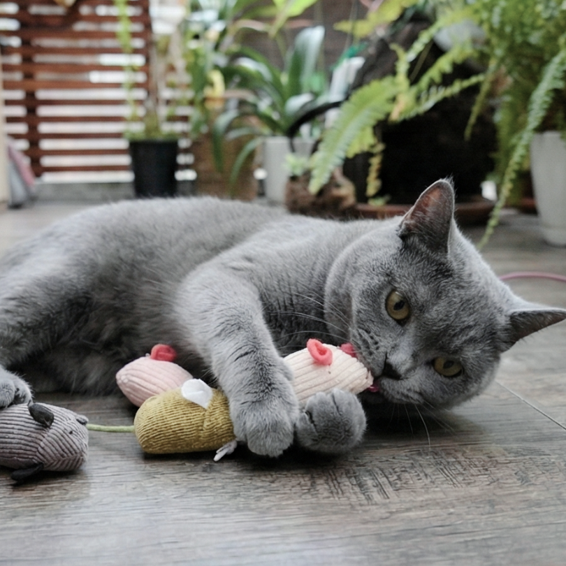 貓薄荷自嗨小老鼠｜仿真小老鼠 磨牙玩具 靜音耐咬 紓壓自嗨 貓咪玩具 (多色隨機)-細節圖8