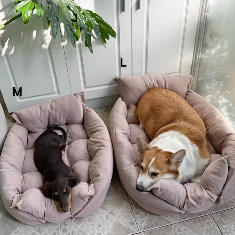 三合一舒壓寵物床窩｜仿鹿皮柔軟睡墊 貓狗通用 護頸沙發床 不扁塌四季款-細節圖7