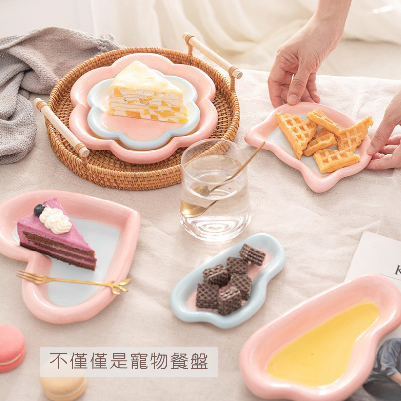 韓系嘟嘟寵物陶瓷盤｜不沾鬍鬚 寬口淺盤 貓咪點心盤 罐頭盤 陶瓷餐具-細節圖6