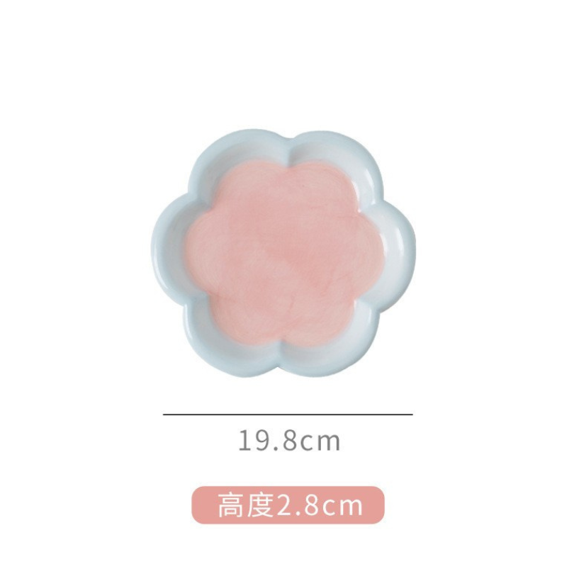 藍粉花朵（大）