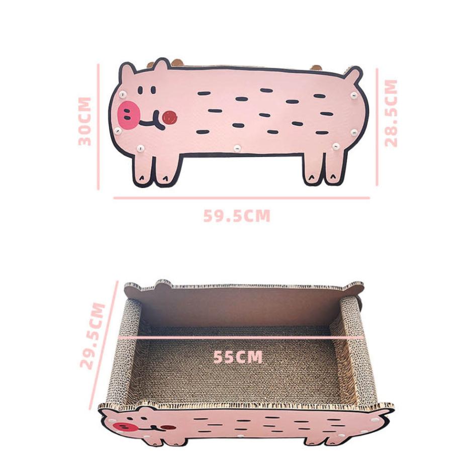 小豬貓抓板｜貓咪玩具 耐磨耐抓 貓窩 貓貓解悶自嗨玩具 貓咪床-細節圖8