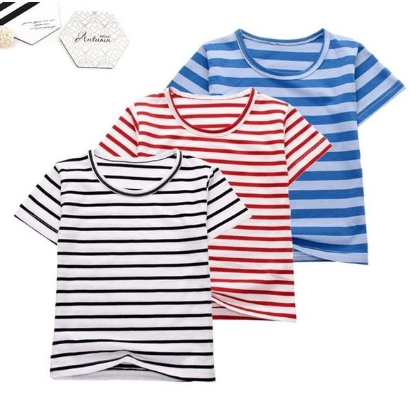 現貨 兒童棉T100%棉 兒童T 兒童棉T 兒童圓領棉T 兒童TSHIRT 兒童白色棉T 短袖 純棉 兒童素T 條紋T-細節圖8