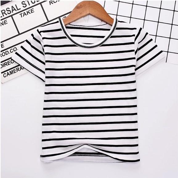 現貨 兒童棉T100%棉 兒童T 兒童棉T 兒童圓領棉T 兒童TSHIRT 兒童白色棉T 短袖 純棉 兒童素T 條紋T-細節圖9