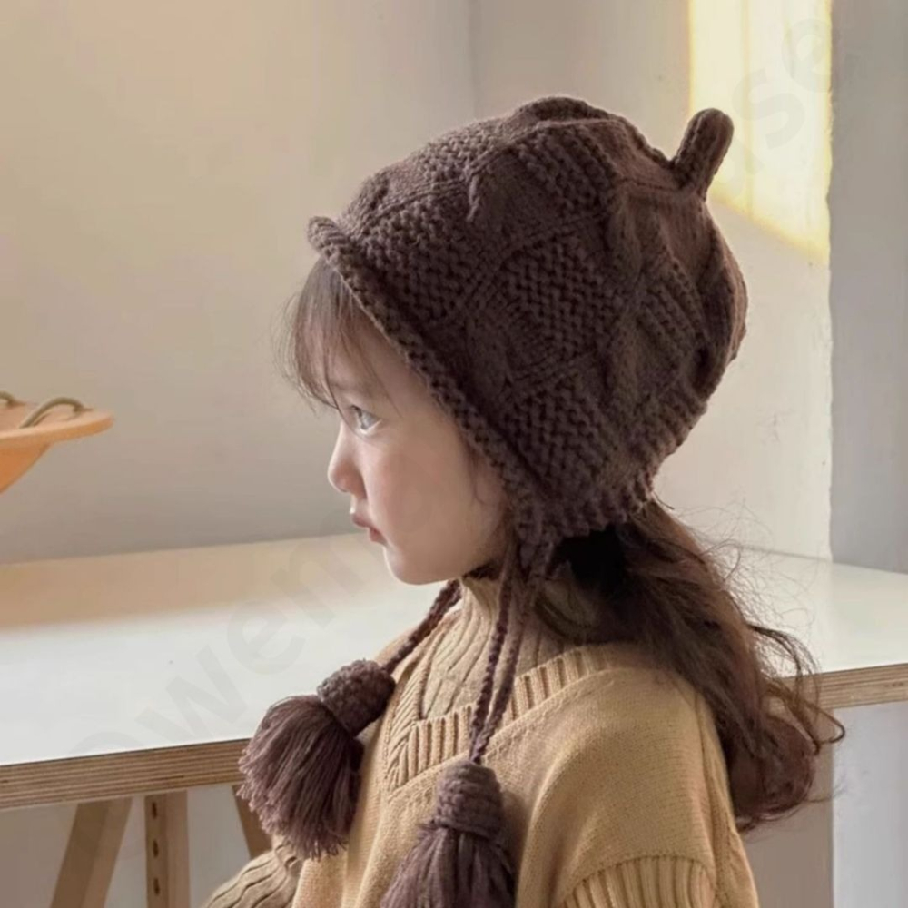 帽帽家👒台灣現貨🚚 兒童飛行帽 兒童護耳帽 兒童毛帽 紅色 兒童針織帽 小孩針織帽 小孩毛帽 針織帽 兒童帽子-細節圖3