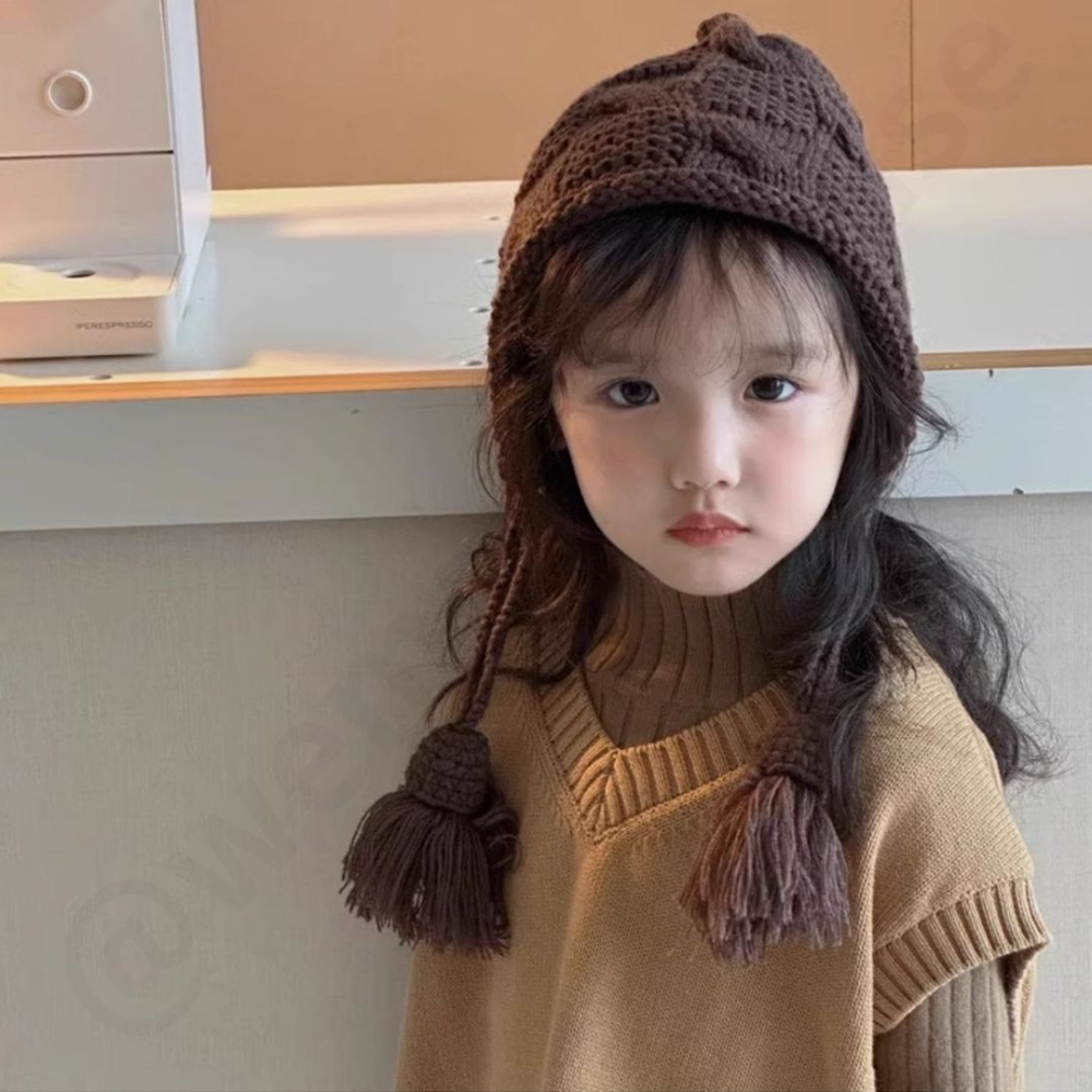 帽帽家👒台灣現貨🚚 兒童飛行帽 兒童護耳帽 兒童毛帽 紅色 兒童針織帽 小孩針織帽 小孩毛帽 針織帽 兒童帽子-細節圖4