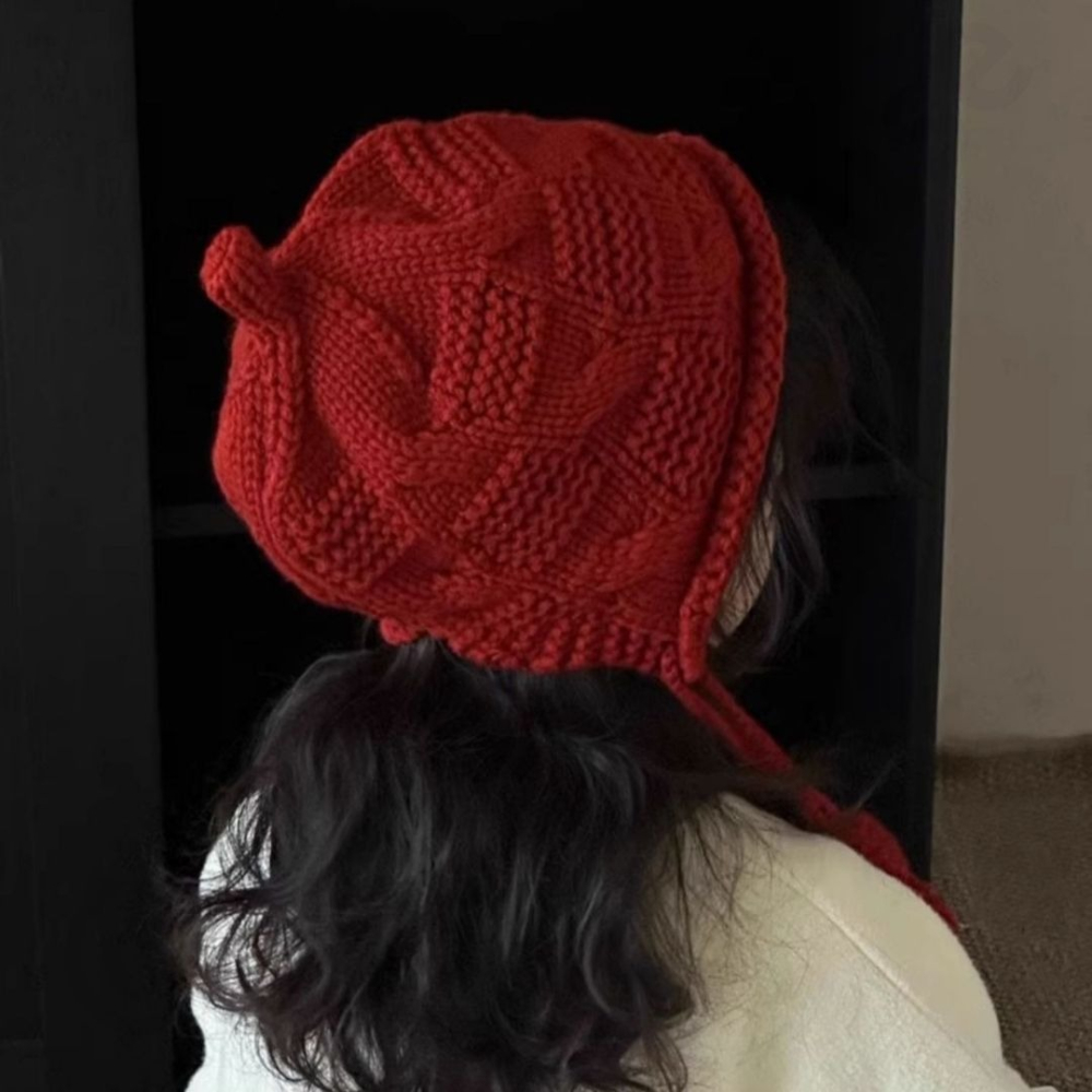 帽帽家👒台灣現貨🚚 兒童飛行帽 兒童護耳帽 兒童毛帽 紅色 兒童針織帽 小孩針織帽 小孩毛帽 針織帽 兒童帽子-細節圖5