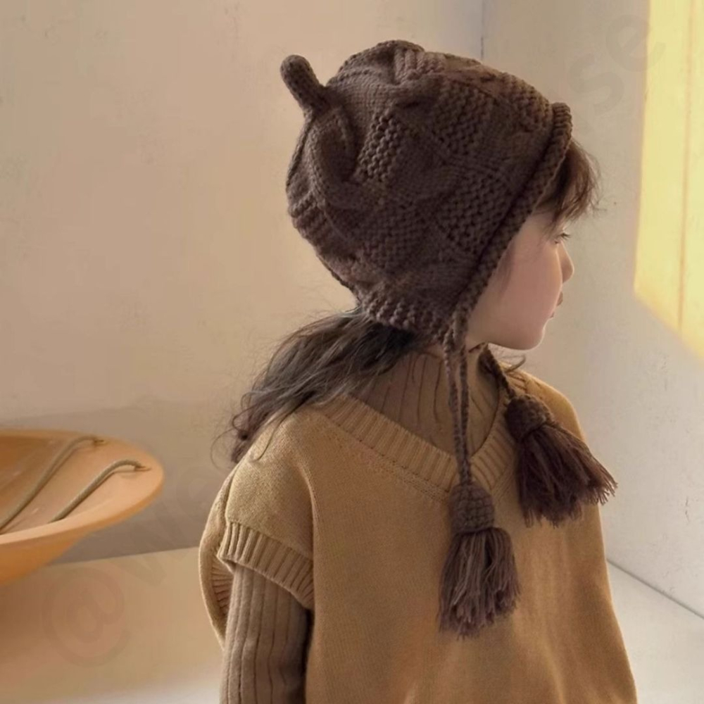 帽帽家👒台灣現貨🚚 兒童飛行帽 兒童護耳帽 兒童毛帽 紅色 兒童針織帽 小孩針織帽 小孩毛帽 針織帽 兒童帽子-細節圖6