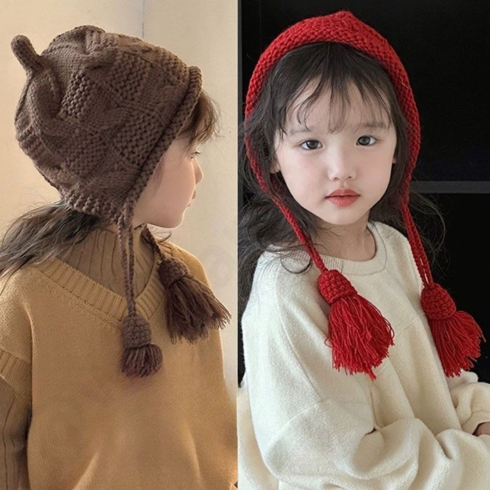 帽帽家👒台灣現貨🚚 兒童飛行帽 兒童護耳帽 兒童毛帽 紅色 兒童針織帽 小孩針織帽 小孩毛帽 針織帽 兒童帽子-細節圖7