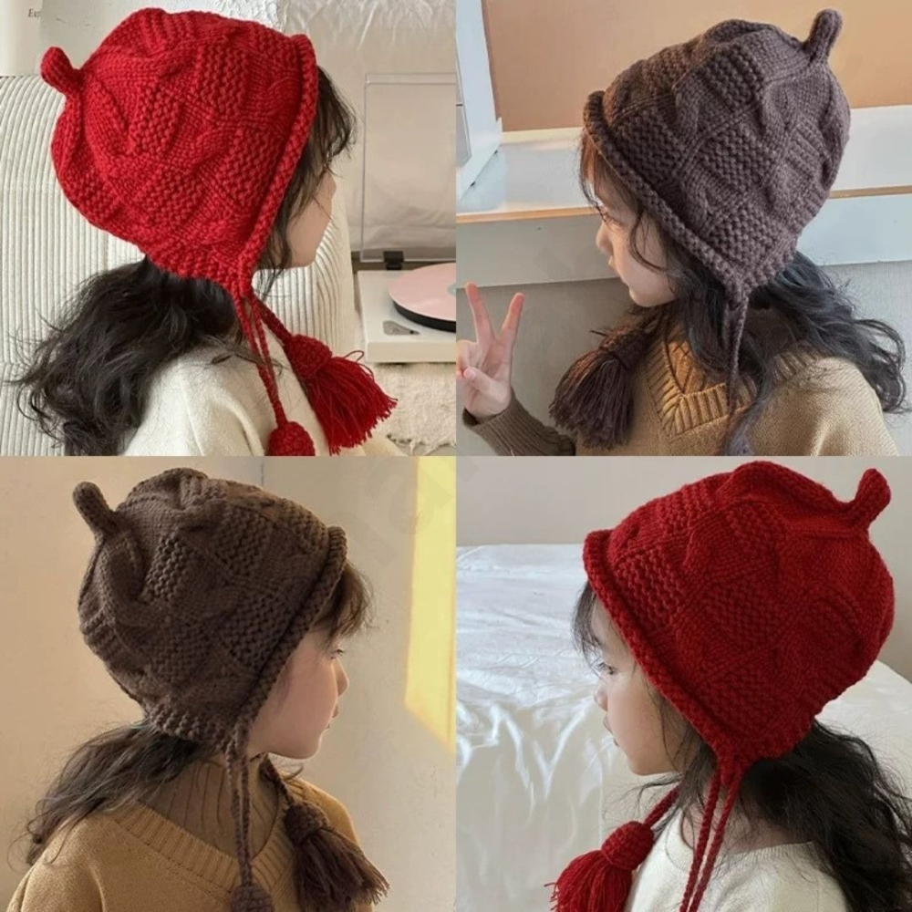 帽帽家👒台灣現貨🚚 兒童飛行帽 兒童護耳帽 兒童毛帽 紅色 兒童針織帽 小孩針織帽 小孩毛帽 針織帽 兒童帽子-細節圖8