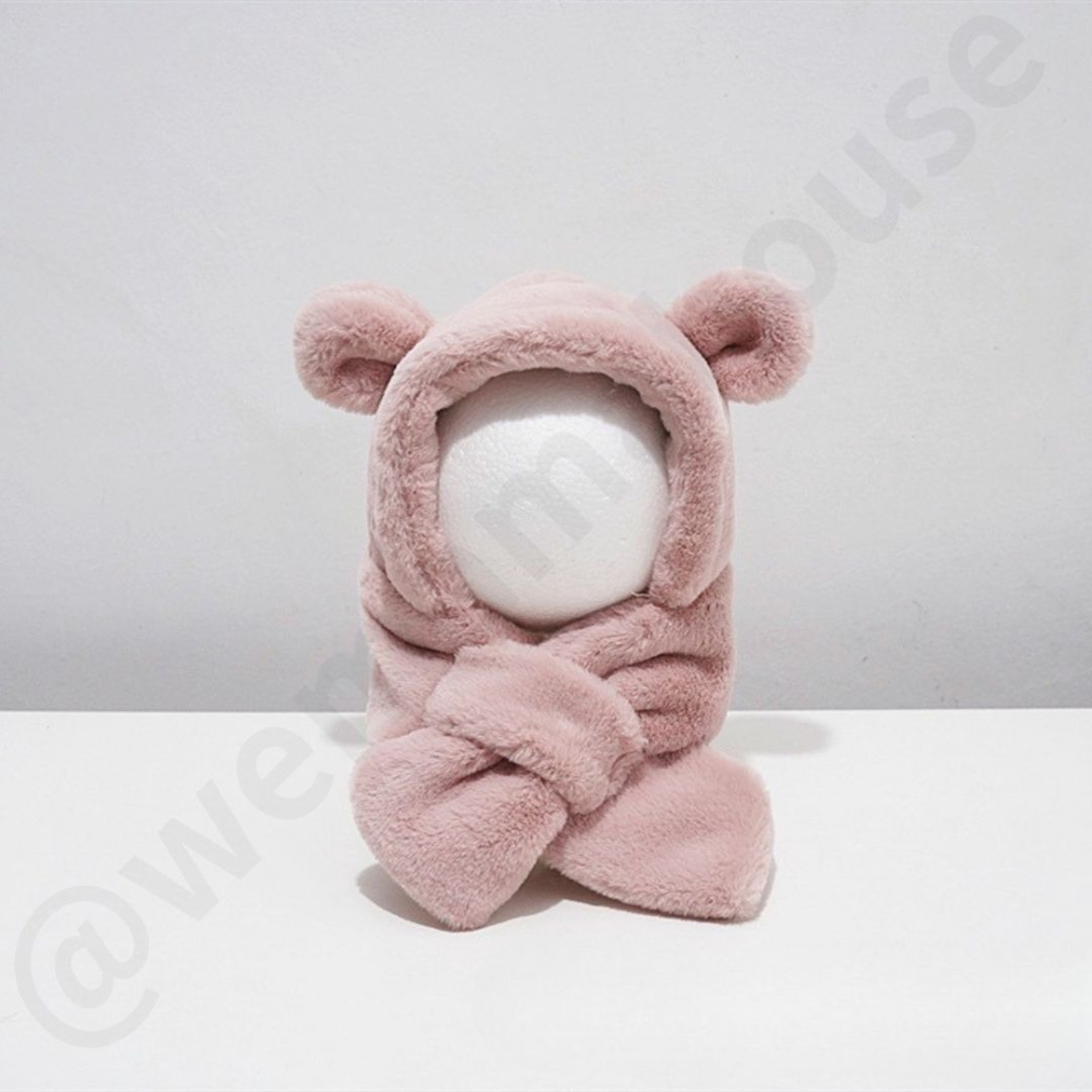 帽帽家👒台灣現貨🚚 兒童毛帽 小孩毛帽 兒童圍巾 卡其色 兒童護耳帽 兒童遮耳帽 小孩護耳帽 小孩圍巾 遮耳帽-細節圖4