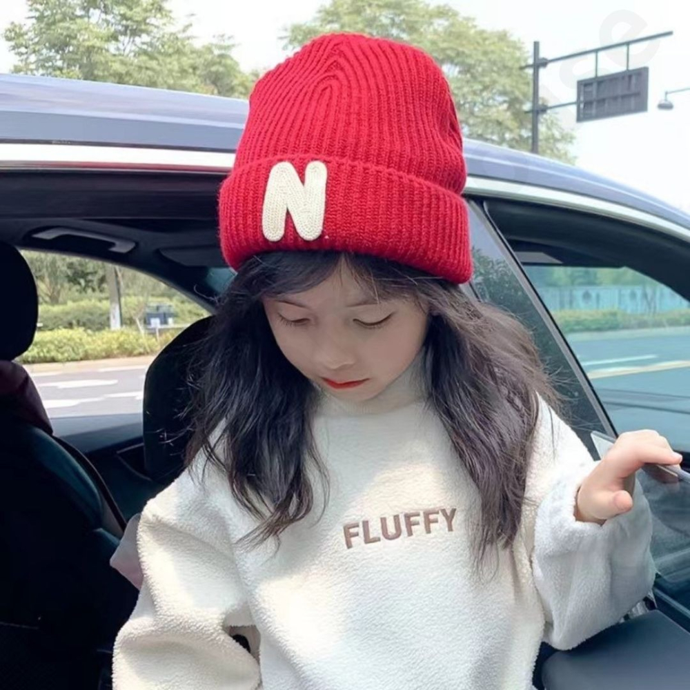 帽帽家👒台灣現貨🚚 寶寶毛帽 兒童毛帽 小孩毛帽 紅色 兒童護耳帽 毛帽 護耳毛帽 紅色毛帽 兒童毛線帽 毛線帽-細節圖7