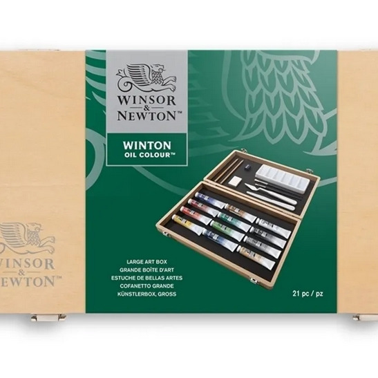 藝城美術~溫莎牛頓 WINSOR & NEWTON Cotman 學生級 油畫顏料12色12ML 精美木盒套裝組-細節圖2