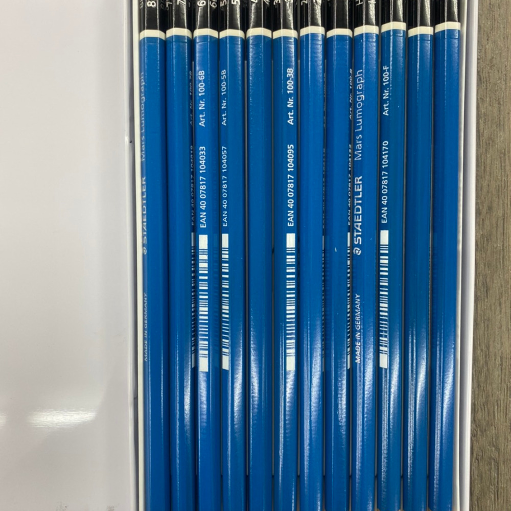 藝城美術~施德樓 STAEDTLER   頂級藍桿繪圖素描鉛筆 12支 鐵盒裝 最新包裝-細節圖5