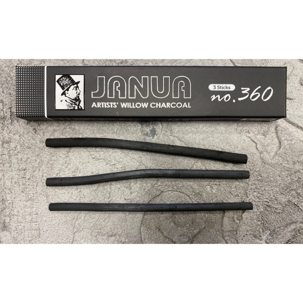 藝城美術~ JANUA 老人牌 素描 木炭筆 炭筆 20入新包裝 /3入/寫生用 16入 鐵盒-細節圖8