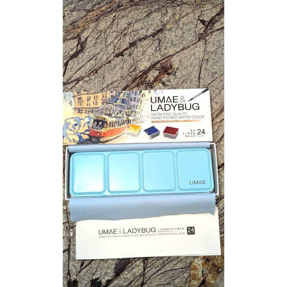 藝城美術~台灣 UMAE 奧馬 專家級 半塊 塊狀水彩 12/16/24色 還有 手工塊狀水彩24色 🎨-細節圖3
