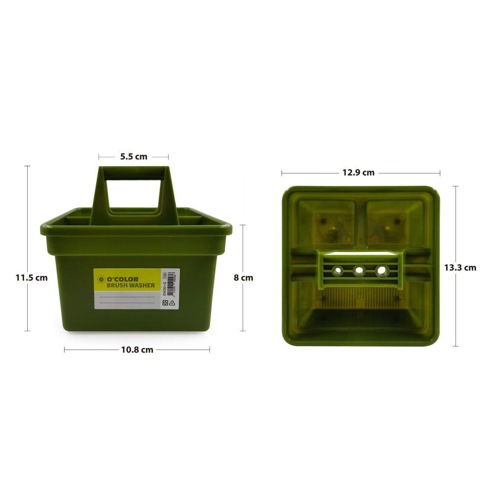 藝城美術~ 多功能筆洗 三格筆洗  洗筆筒 4色-細節圖2