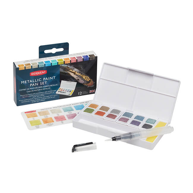 藝城美術~英國 DERWENT 德爾文  12 塊狀水彩 旅行盒系列-細節圖2