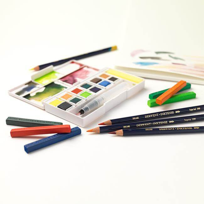 藝城美術~英國 DERWENT 德爾文  12 塊狀水彩 旅行盒系列-細節圖4