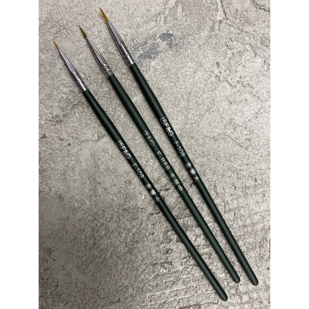 藝城美術~ 極細圭筆 888 圭筆 勾線筆 線筆 頂級混合毛圭筆 小中大 單支/3支組 細部修飾 繪畫 模型 尼龍毛-細節圖3
