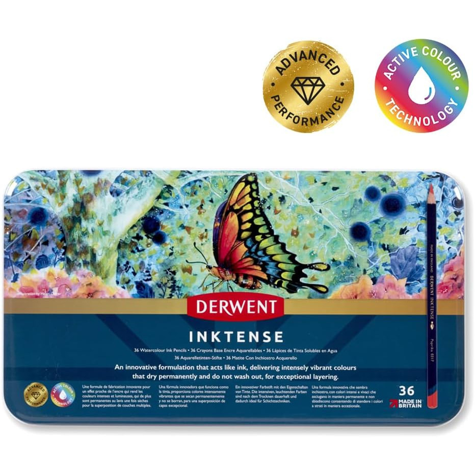 藝城美術~ DERWENT德爾文 Inktense水墨色鉛筆 12/24/36/72色-鐵盒裝-規格圖10