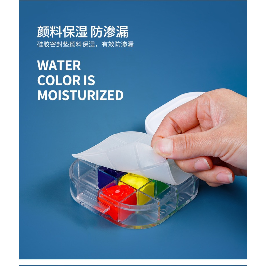 藝城美術~ 秀普 多功能 折疊式筆洗桶 保濕顏料盒 三合一 調色盤 +顏料盒+洗筆筒 寫生 攜帶方便 易清洗-細節圖5