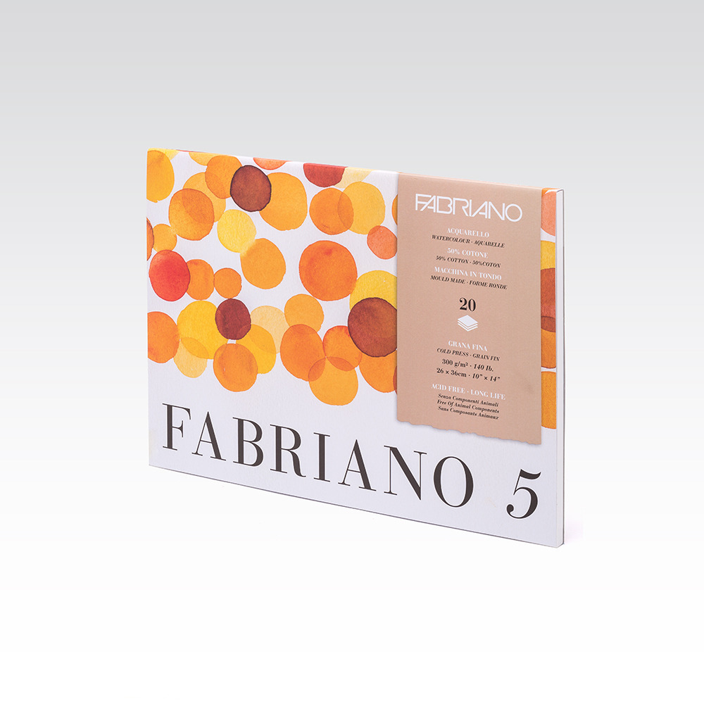 藝城美術~ FABRIANO 5 水彩紙 中目 300g  20張 50%棉 封膠 多媒材適用 二種尺寸-細節圖4