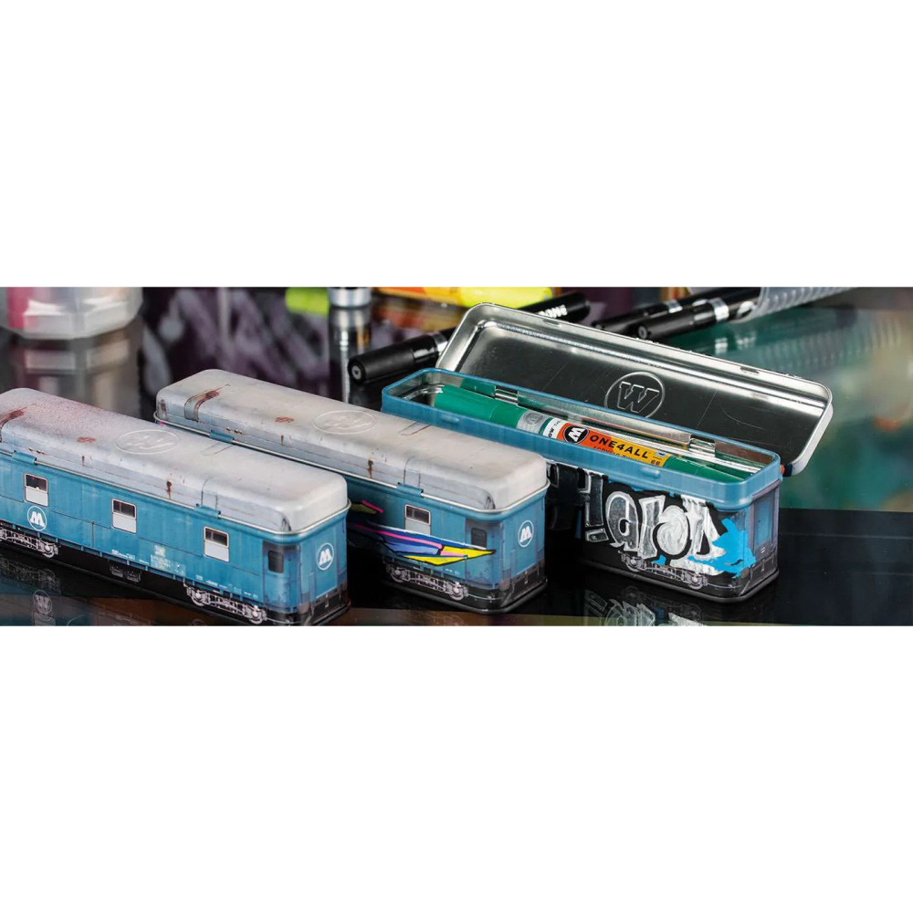 藝城美術~德國 MOLOTOW 仿真 小火車 鐵製鉛筆盒 限量~~-細節圖2