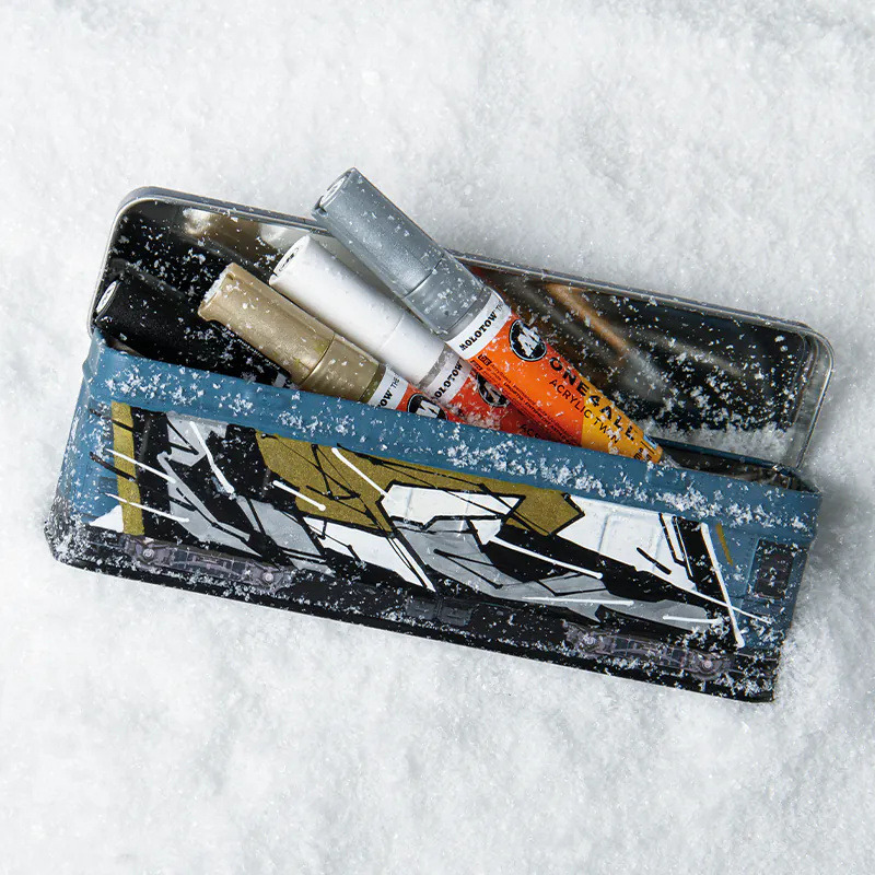 藝城美術~德國 MOLOTOW 仿真 小火車 鐵製鉛筆盒 限量~~-細節圖3