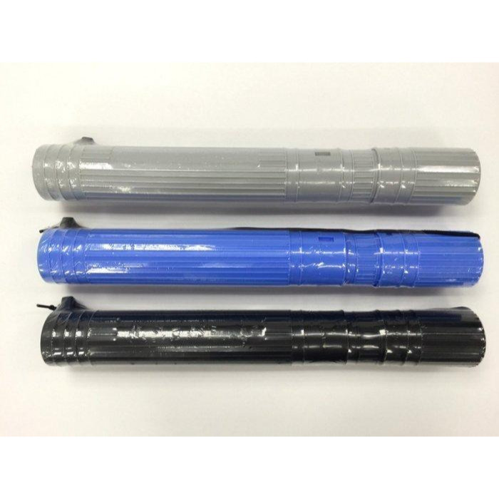 藝城美術~(小) 三節式揹帶式伸縮 圖筒 畫筒 海報筒－－－伸縮44~67cm直徑6公分圖紙收納藍灰黑三色(外觀45cm)-細節圖2