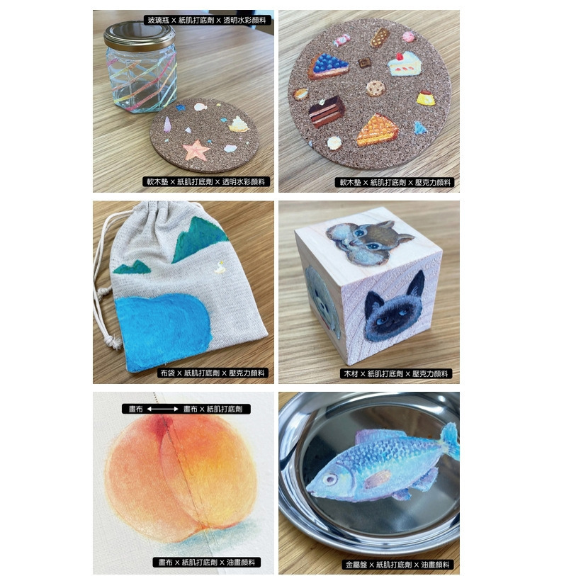 藝城美術~ 日本 好賓 HOLBEIN 紙肌打底劑 WM301 300ML 袋裝 適合壓克力顏料水彩鉛筆等媒材創作-細節圖3