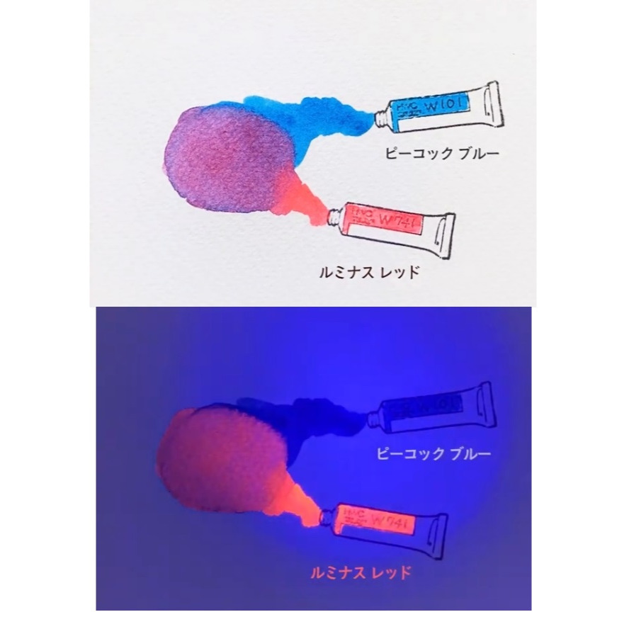 藝城美術~Holbein 好賓 專家級 水彩 Luminous 螢光色 15ML 共12色-細節圖4