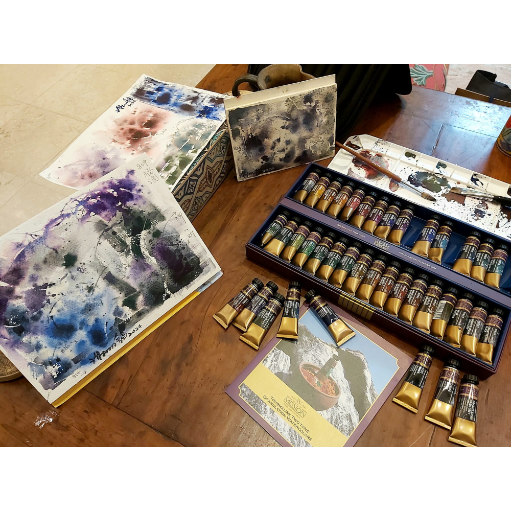 藝城美術~Mission Tourmaline Two Tone Granulation 雙色 沉澱色水彩 盒裝 5款-細節圖7