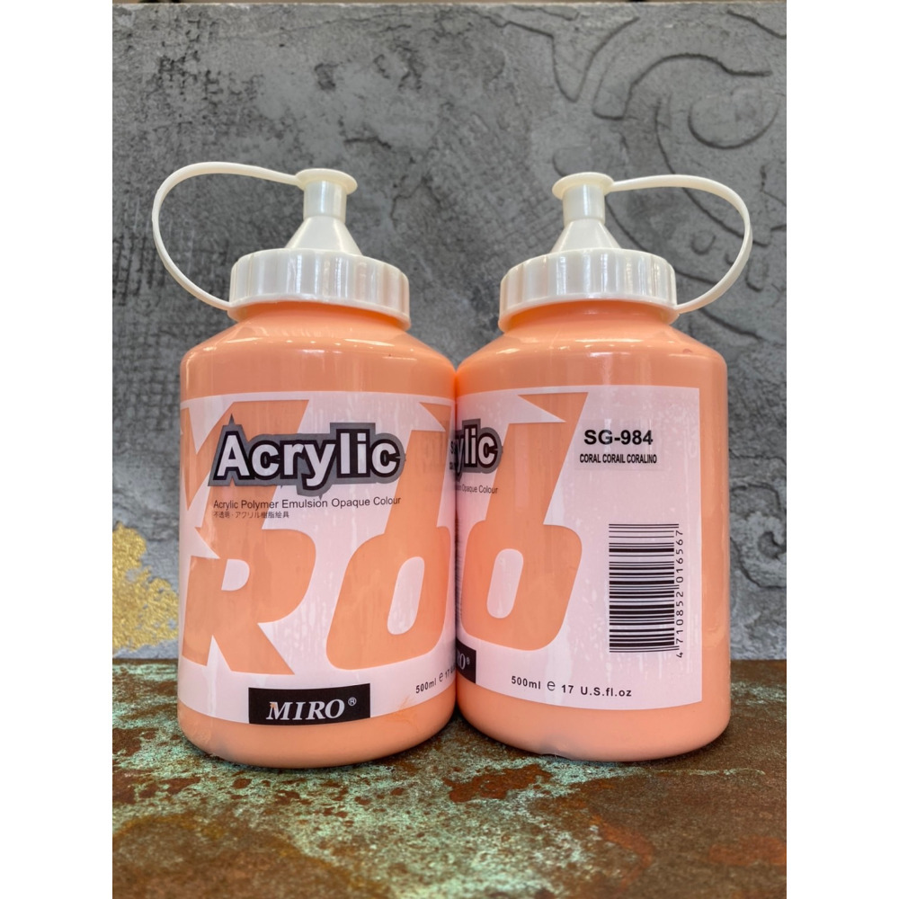 藝城美術~ ㊕MIRO 米羅 壓克力顏料 ACRYLIC 丙烯 色彩純淨亮麗500ml 大容量  特殊色 📢 超取7罐-規格圖4