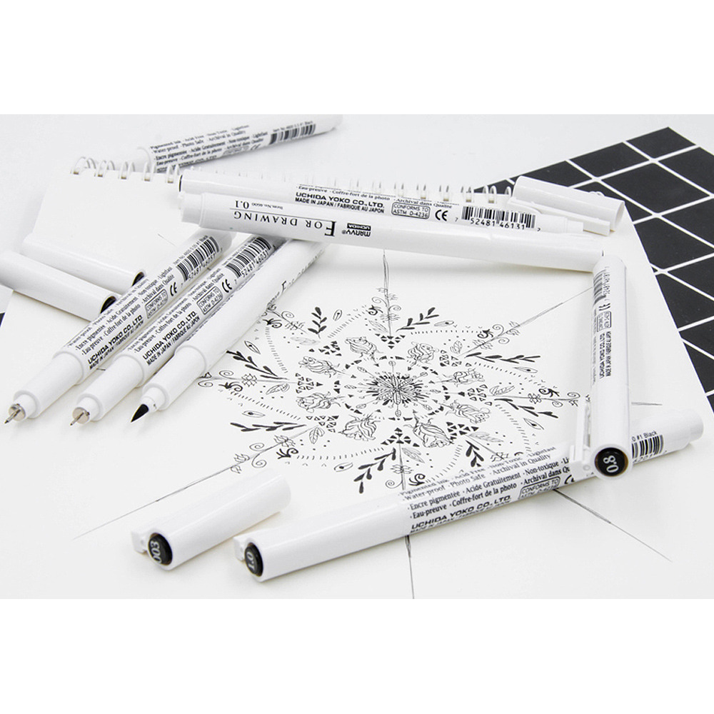藝城美術~ 日本 UCHIDA MARVY 4600 耐水性代針筆 黑色(0.03-1.0mm、B) 單支賣場-細節圖2