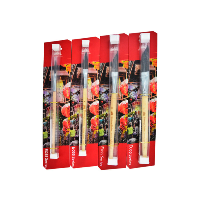 藝城美術~ 愛丁堡 灰鼠毛 刀峰水彩筆 E055 繪製葉片、湖面、草枝、花朵有優異的表現 四種尺寸-細節圖5