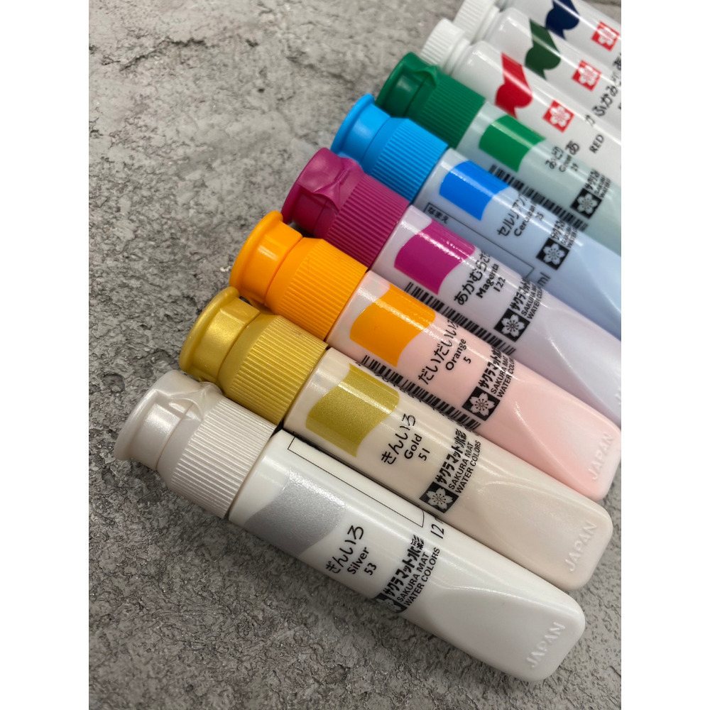 藝城美術~日本 SAKURA 櫻花 麥脫 半透明 水彩 顏料 12ml 12/24色 最新包裝-規格圖11