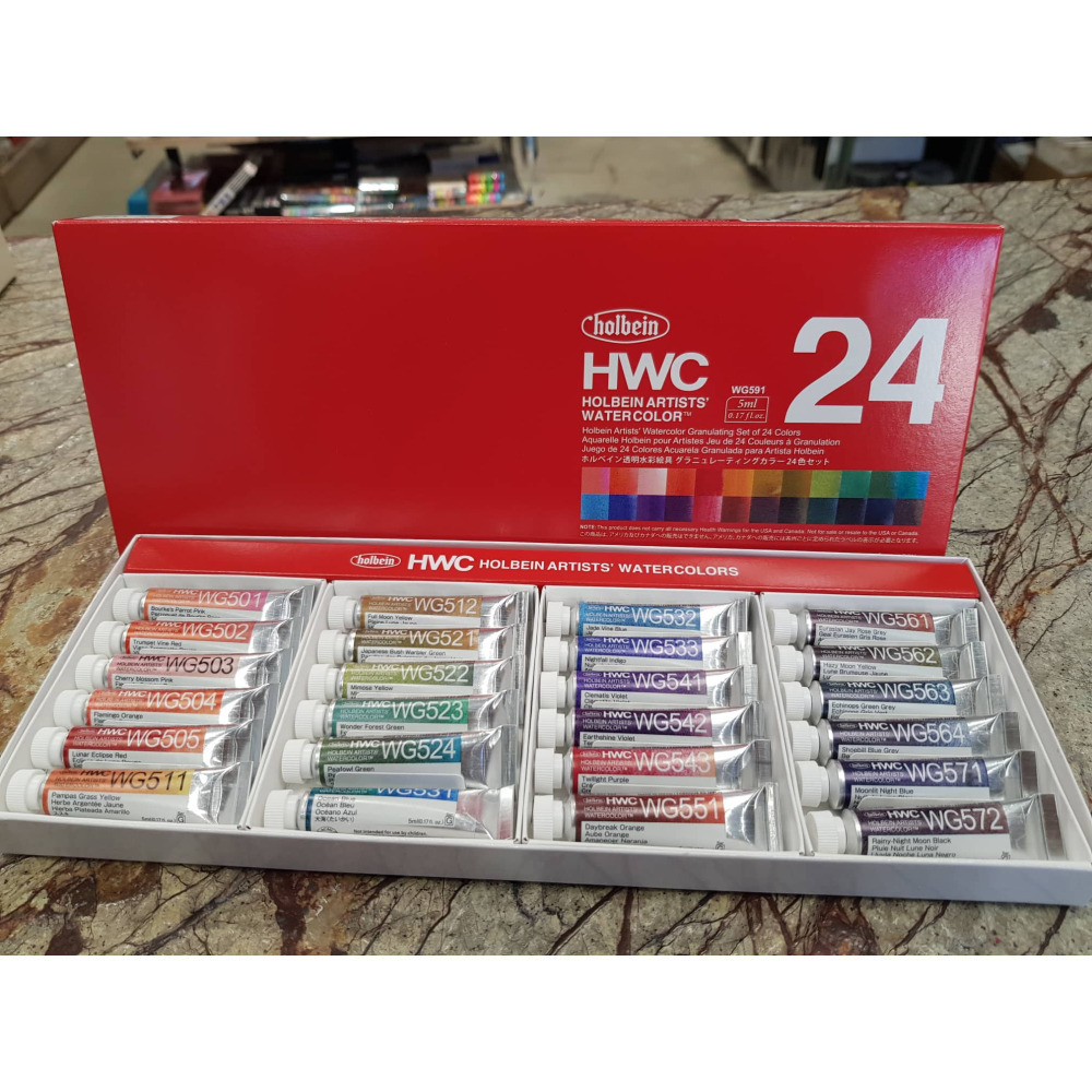 藝城美術~ 日本 好賓水彩沉澱分離色 5ml 6色/24色 套裝組合 單支賣場 熱銷的好賓水彩沉澱分離色-細節圖2