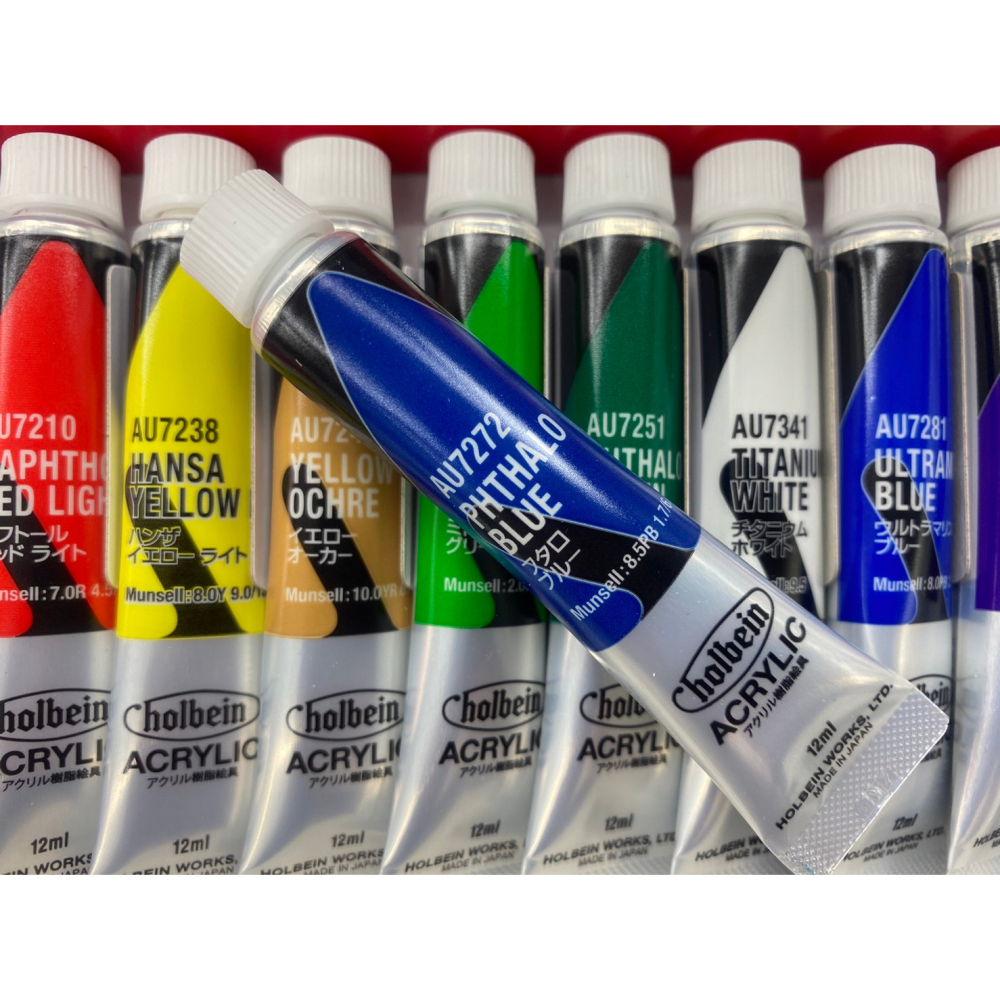 藝城美術~12ml日本 好賓 Holbein Heavy Body 專家級 重質壓克力顏料 12ml 12/18色-細節圖4