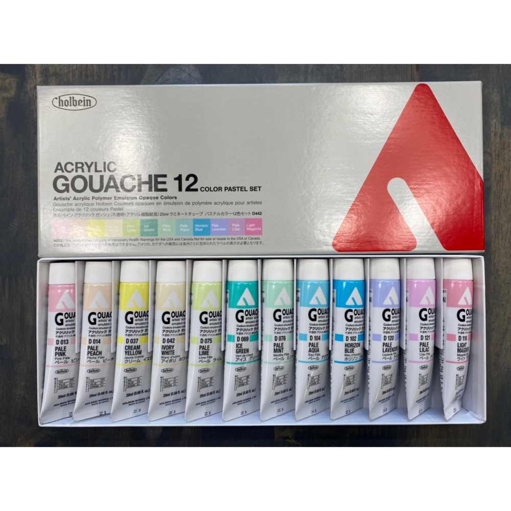 藝城美術~日本 Holbein 好賓 不透明壓克力顏料 Gouache 20ml 盒裝 粉色12色 D442-細節圖2