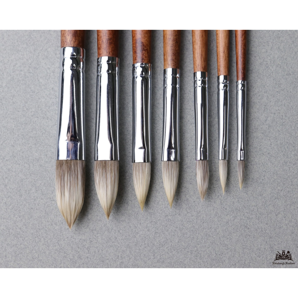 藝城美術~ E057 愛丁堡 雪貂 毛 軟筆 油畫筆 (半圓) 單支賣場 0~9號尺寸 聚合性佳-細節圖2